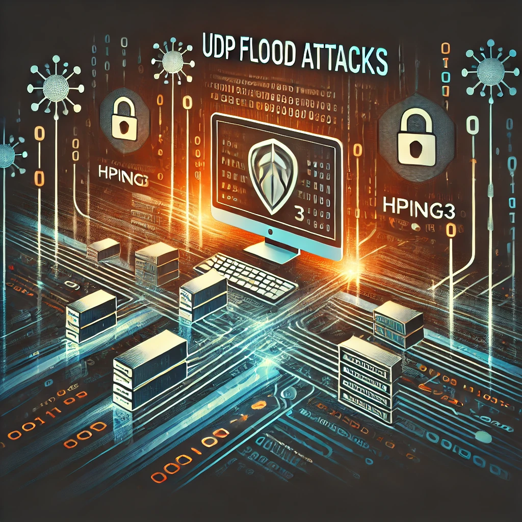 UDP flood attacks, how to use hping3 to simulate one, and the measures you can take to defend against such attacks